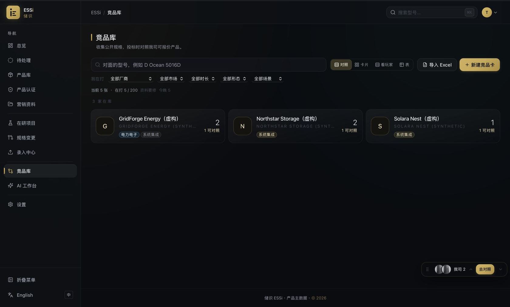 竞品对比与方案选型相关真实 PDM 界面;画面使用模拟产品数据